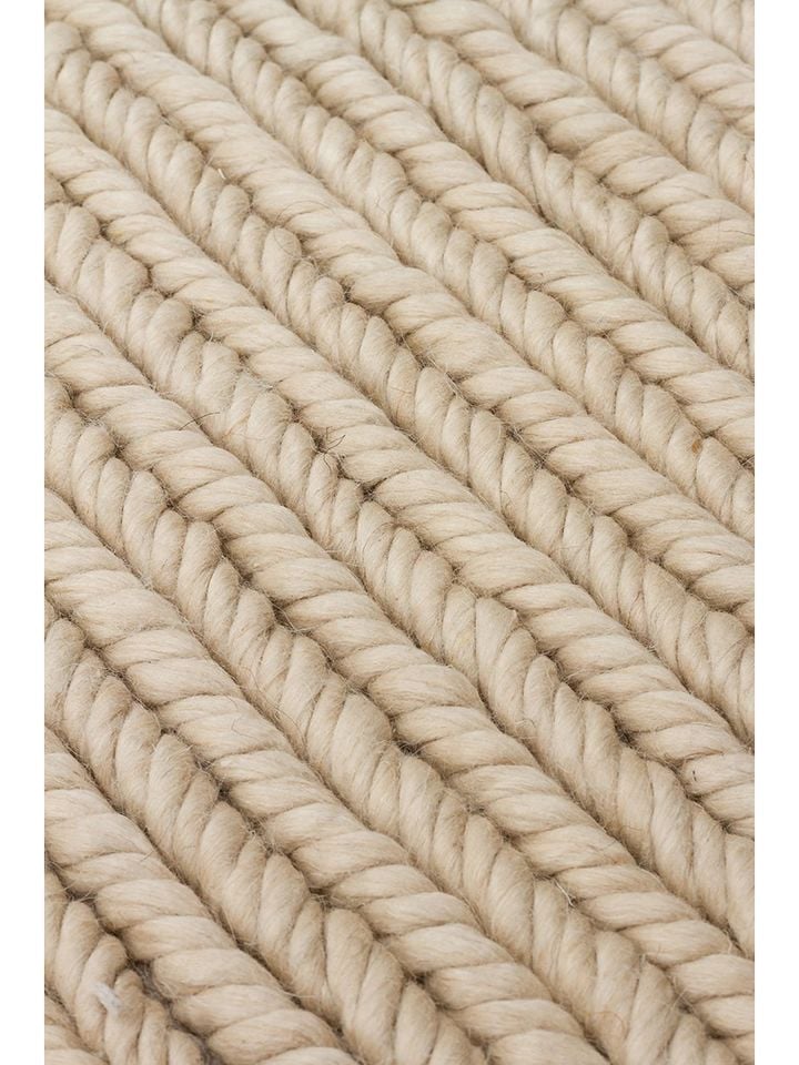 Nodus Serisi El Dokuma Örgü Yün Bej Renk Halı NX-3737