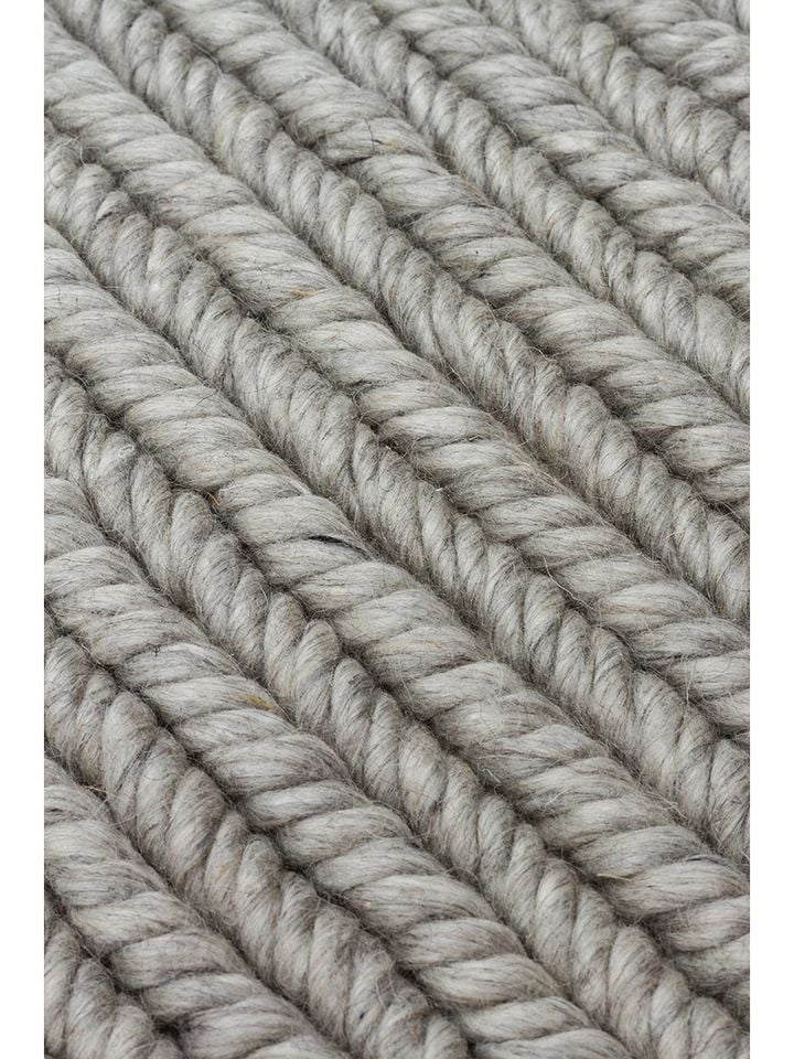 Nodus Serisi El Dokuma Örgü Yün Gri Renk Halı NX-3738