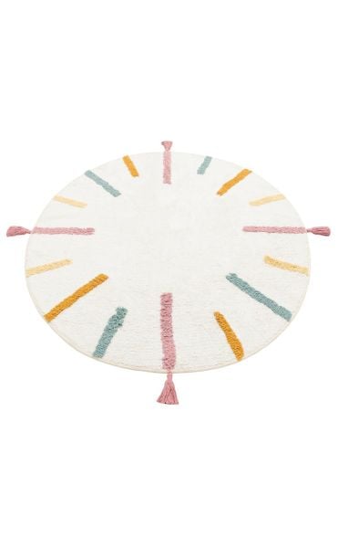 Yıkanabilir Kaymaz Tabanlı Natural Pamuk Çocuk/Bebek Halısı NX-233