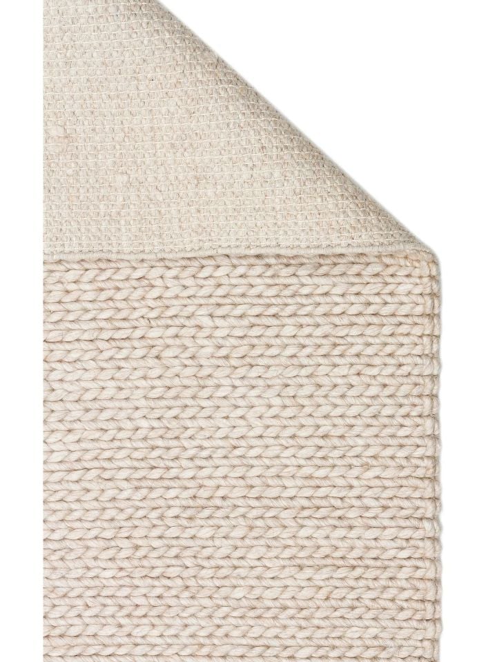 Liva Serisi İskandinav Tarzı İri Örgü Dokulu Bej Doğal Yün Halı NX-3679