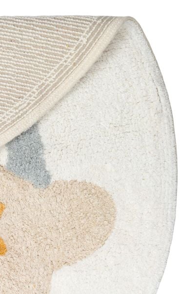 Yıkanabilir Kaymaz Tabanlı Natural Pamuk Çocuk/Bebek Halısı NX-235