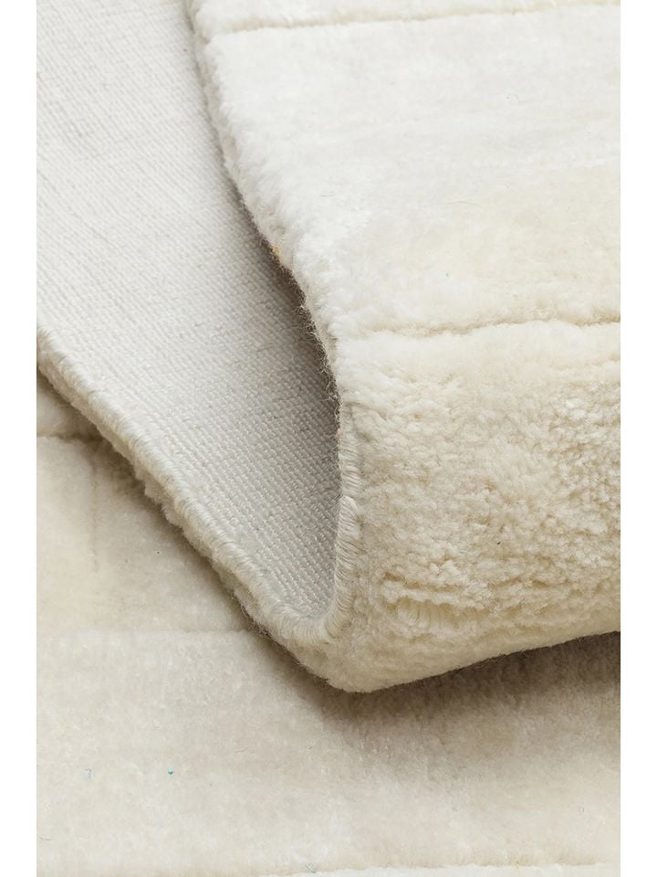 Relief Serisi 3D Kabartmalı Modern Krem Renk Halı NX-762