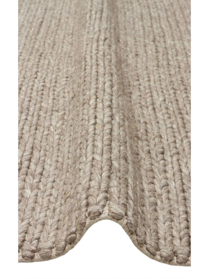 Liva Serisi İskandinav Tarzı İri Örgü Dokulu Vizon Doğal Yün Halı NX-3680