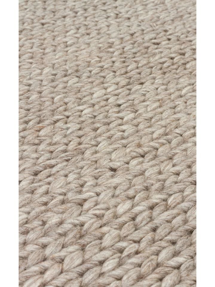 Liva Serisi İskandinav Tarzı İri Örgü Dokulu Vizon Doğal Yün Halı NX-3680