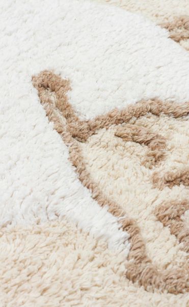 Yıkanabilir Kaymaz Tabanlı Natural Pamuk Çocuk/Bebek Halısı NX-239