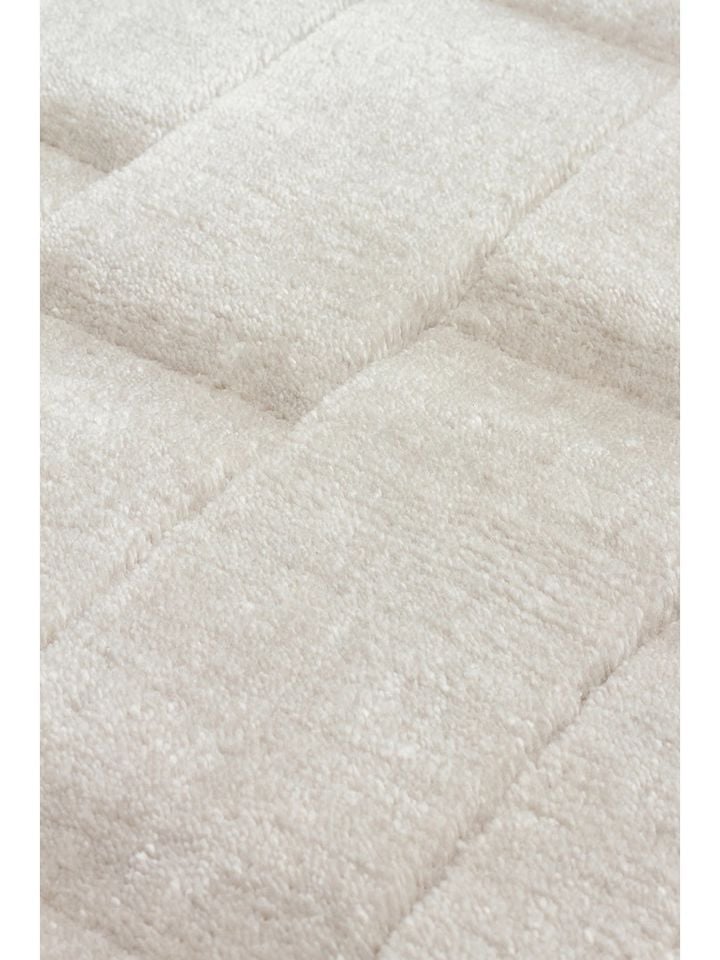 Relief Serisi 3D Kabartmalı Modern Gümüş Renk Halı NX-763