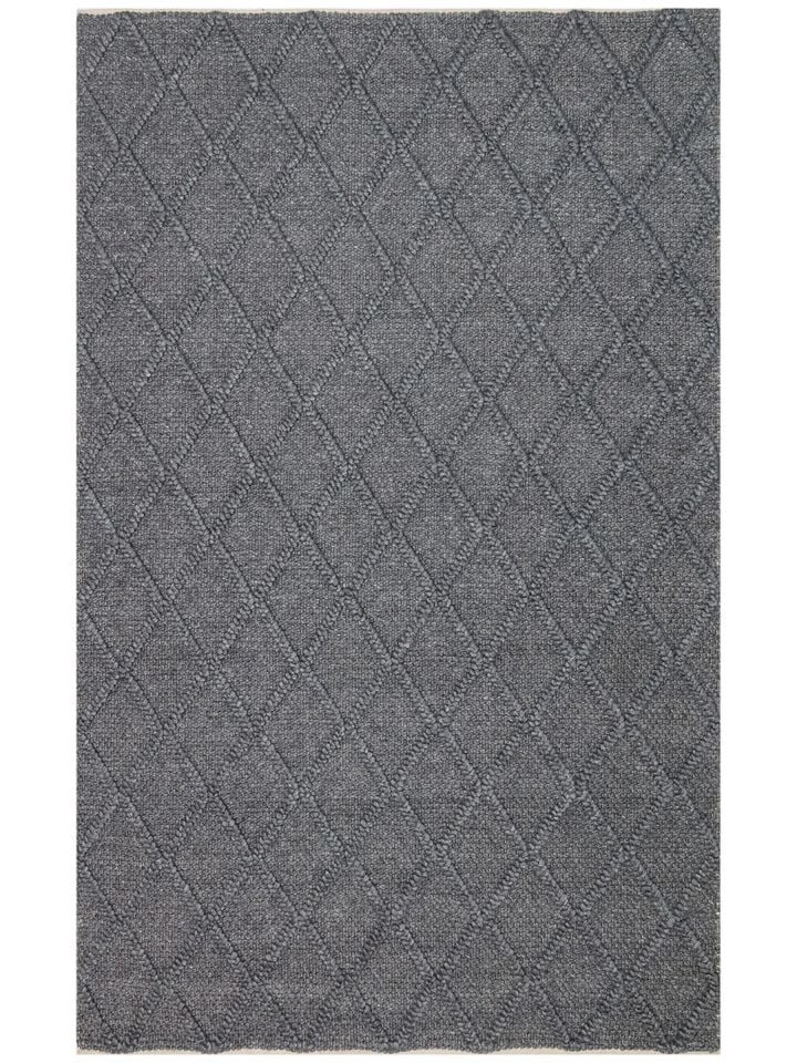 Liva Serisi İskandinav Tarzı İri Örgü Dokulu Antrasit Doğal Yün Halı NX-3683