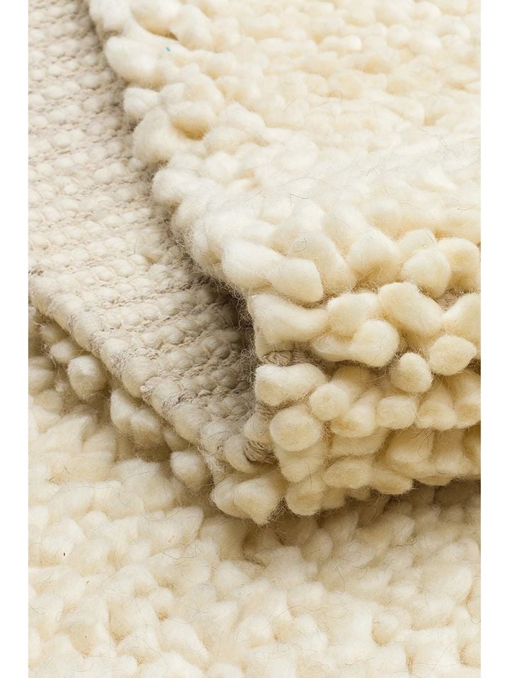 Boreal Serisi El Dokuma Modern Krem Renk Shaggy Halı NX-3742