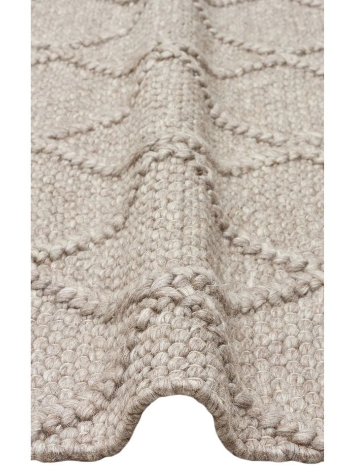 Liva Serisi İskandinav Tarzı İri Örgü Dokulu Vizon Doğal Yün Halı NX-3684