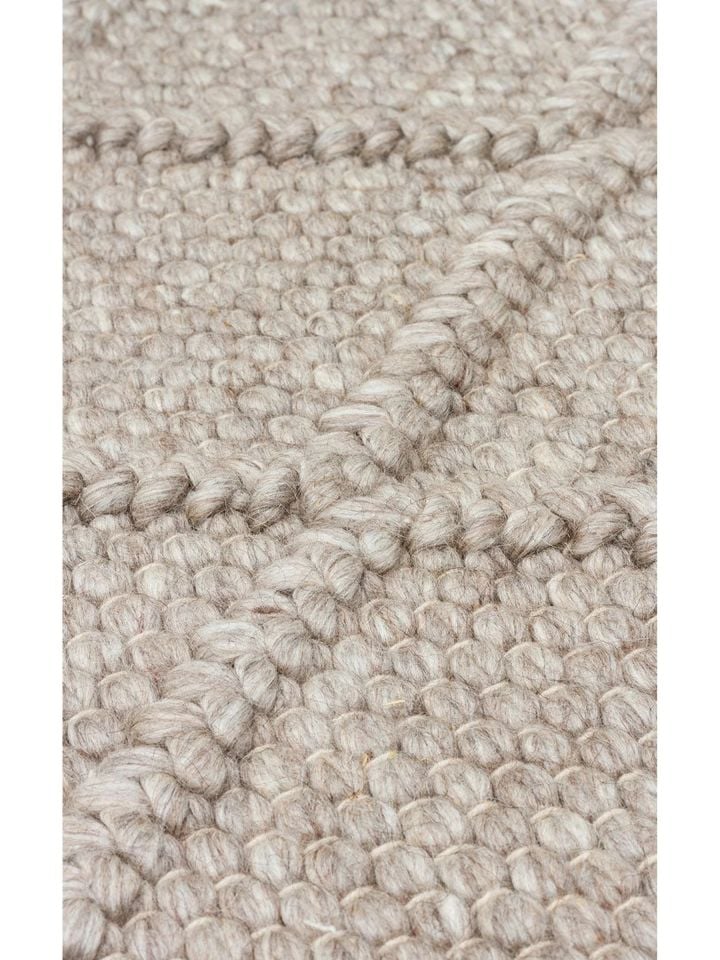 Liva Serisi İskandinav Tarzı İri Örgü Dokulu Vizon Doğal Yün Halı NX-3684