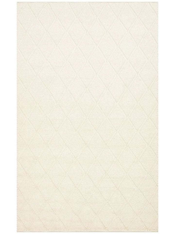 Liva Serisi İskandinav Tarzı İri Örgü Dokulu Krem Doğal Yün Halı NX-3685