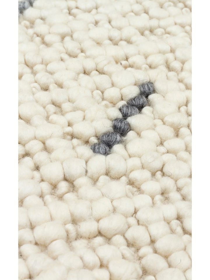 Liva Serisi İskandinav Tarzı İri Örgü Dokulu Gri/Antrasit Doğal Yün Halı NX-3688