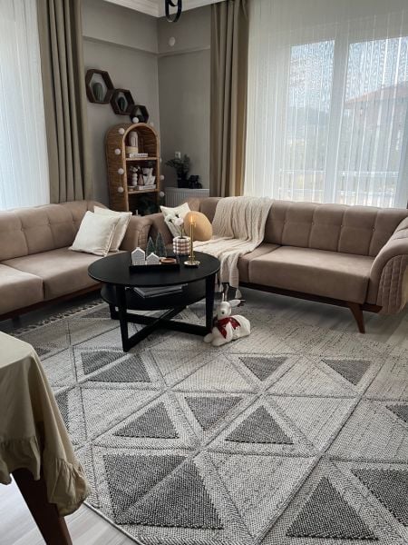 Nordic Serisi Gri Renk Modern Halı TH-77