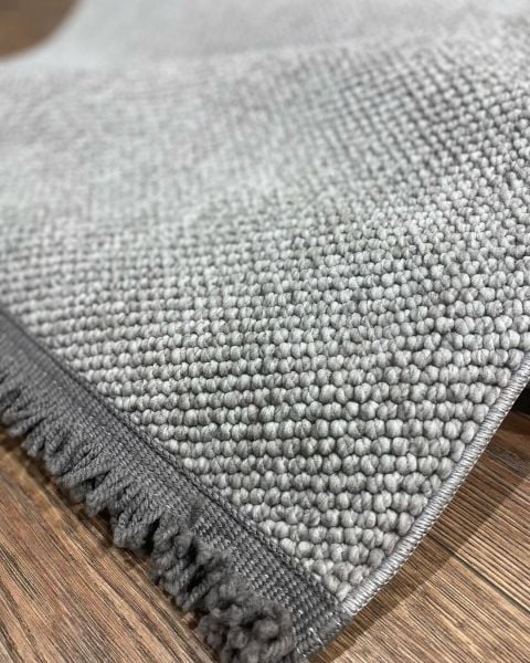 Clam Serisi Bukle Dokuma Modern Gri Renk Halı EH-5401
