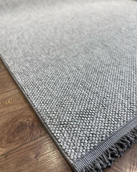 Clam Serisi Bukle Dokuma Modern Gri Renk Halı EH-5401