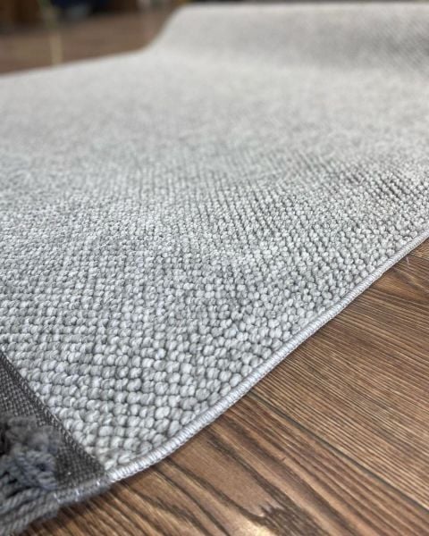 Clam Serisi Bukle Dokuma Modern Gri Renk Halı EH-5401