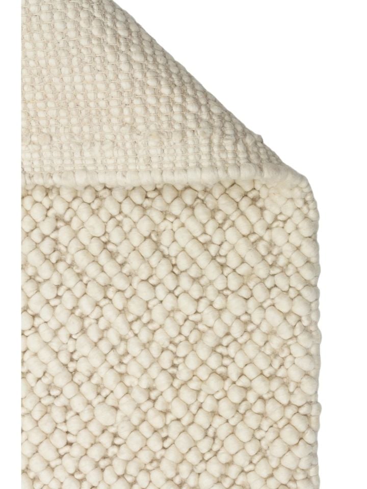 Liva Serisi İskandinav Tarzı İri Örgü Dokulu Krem Doğal Yün Halı NX-3689