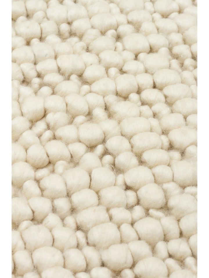 Liva Serisi İskandinav Tarzı İri Örgü Dokulu Krem Doğal Yün Halı NX-3689