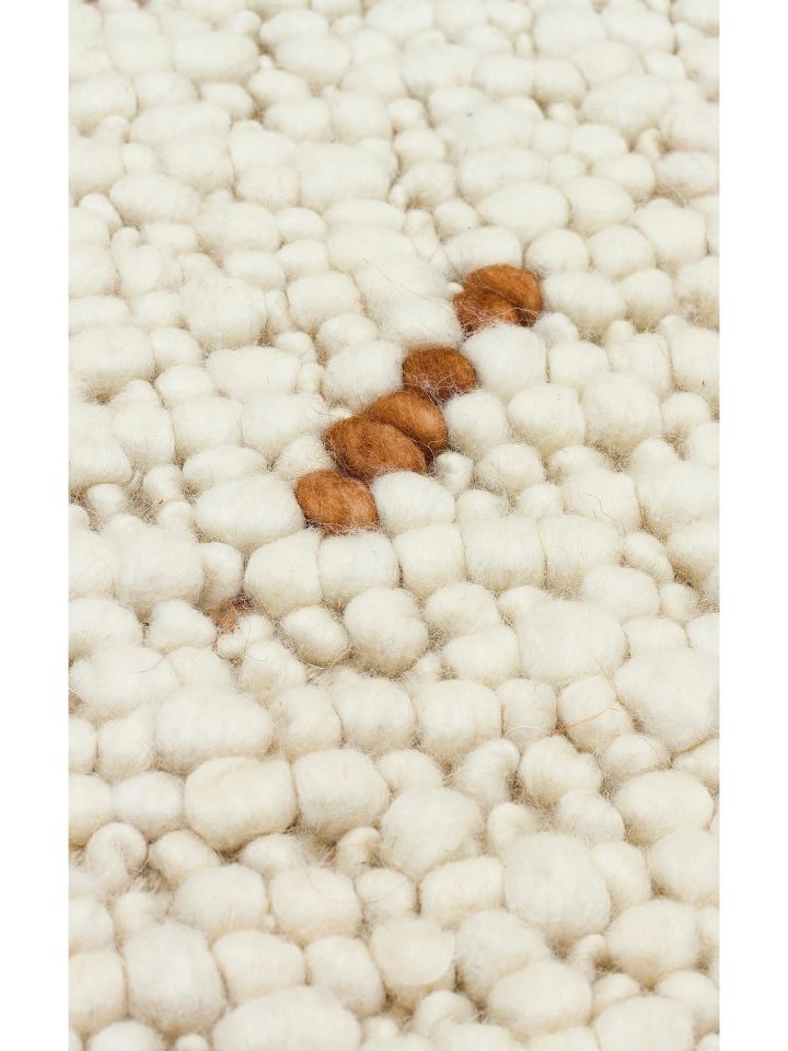 Liva Serisi İskandinav Tarzı İri Örgü Dokulu Taba Doğal Yün Halı NX-3691