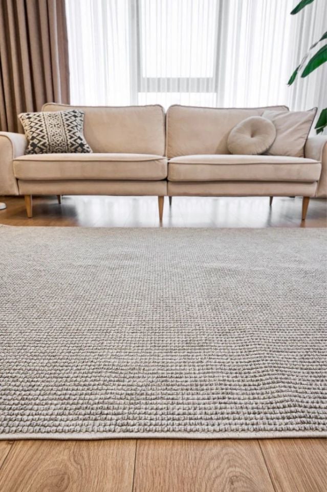 Clam Serisi Bukle Modern Gri Renk Halı NX-3008G