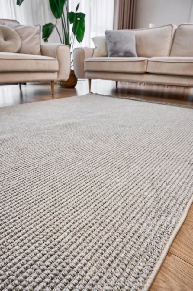 Clam Serisi Bukle Modern Gri Renk Halı NX-3008G