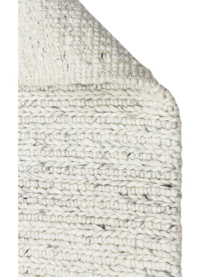 Liva Serisi İskandinav Tarzı İri Örgü Dokulu Gri Doğal Yün Halı NX-3693