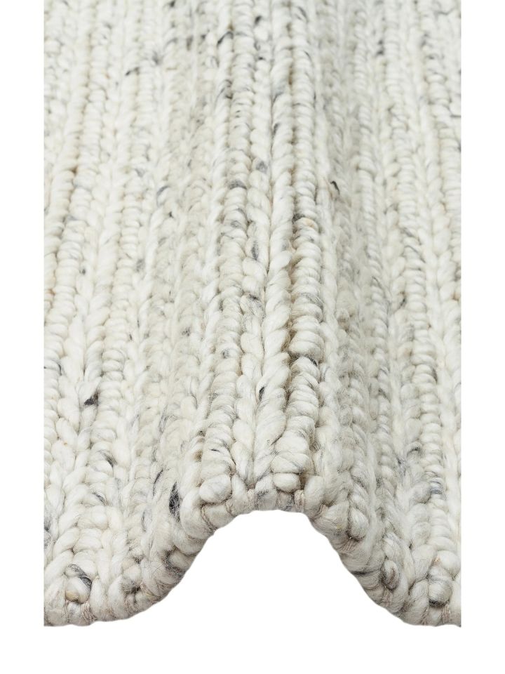 Liva Serisi İskandinav Tarzı İri Örgü Dokulu Gri Doğal Yün Halı NX-3693