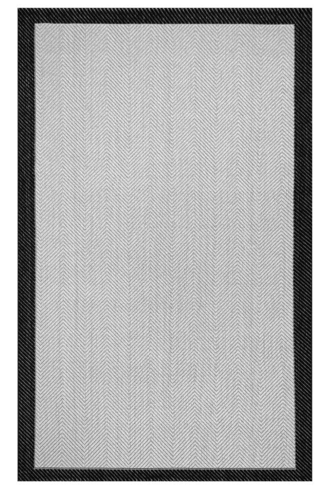 Alfa Serisi Makinede Yıkanabilir Ekru/Siyah Sisal Halı NX-20