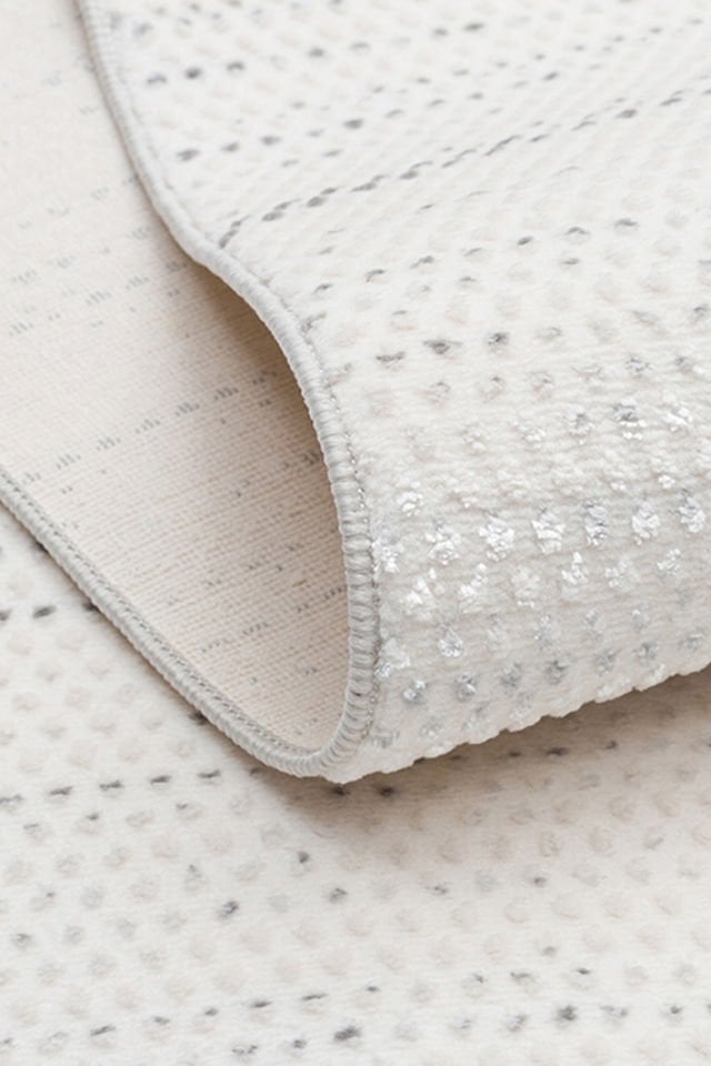 Joy Serisi Makinede Yıkanabilir Ekru/Gri Renk Modern Makine Halısı EH-822