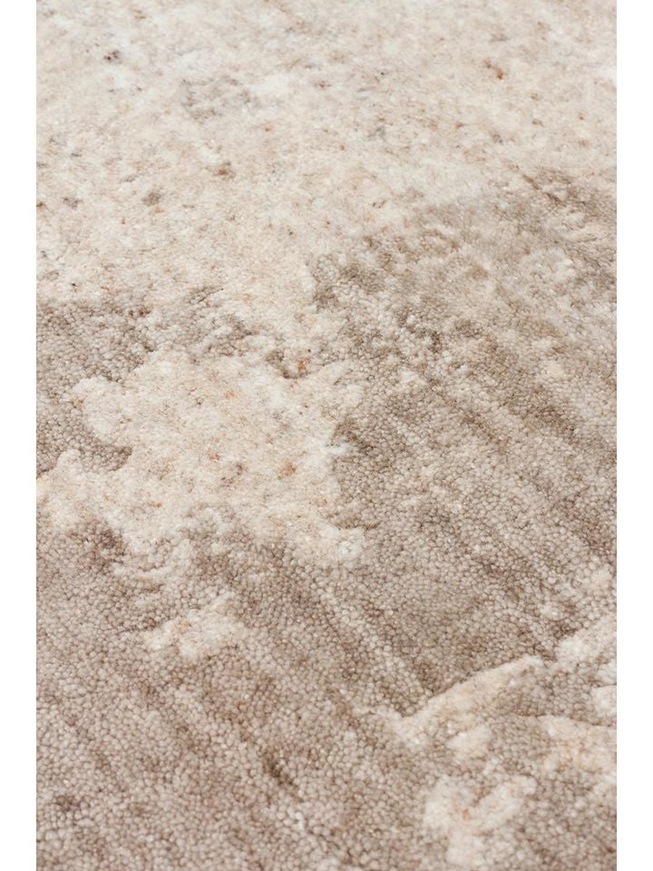 Laris Serisi Yün Viskon ve Pamuk Harmanlı İskandinav Tarzı Bej Renk El Dokuma Halı NX-3708