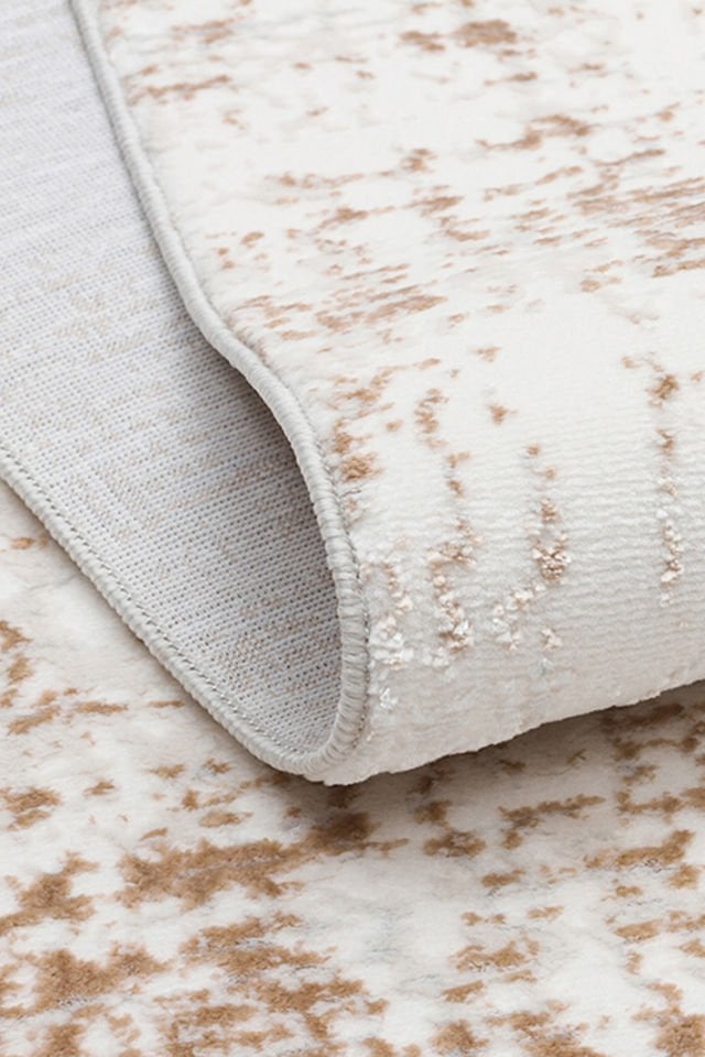 Joy Serisi Makinede Yıkanabilir Ekru/Bej Renk Modern Makine Halısı EH-824