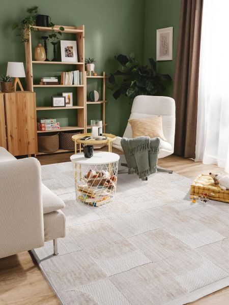 Bony Serisi Ekru Renk Modern Halı CH-100