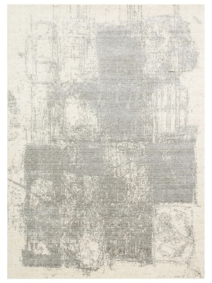 Laris Serisi Yün Viskon ve Pamuk Harmanlı İskandinav Tarzı Gri Renk El Dokuma Halı NX-3710