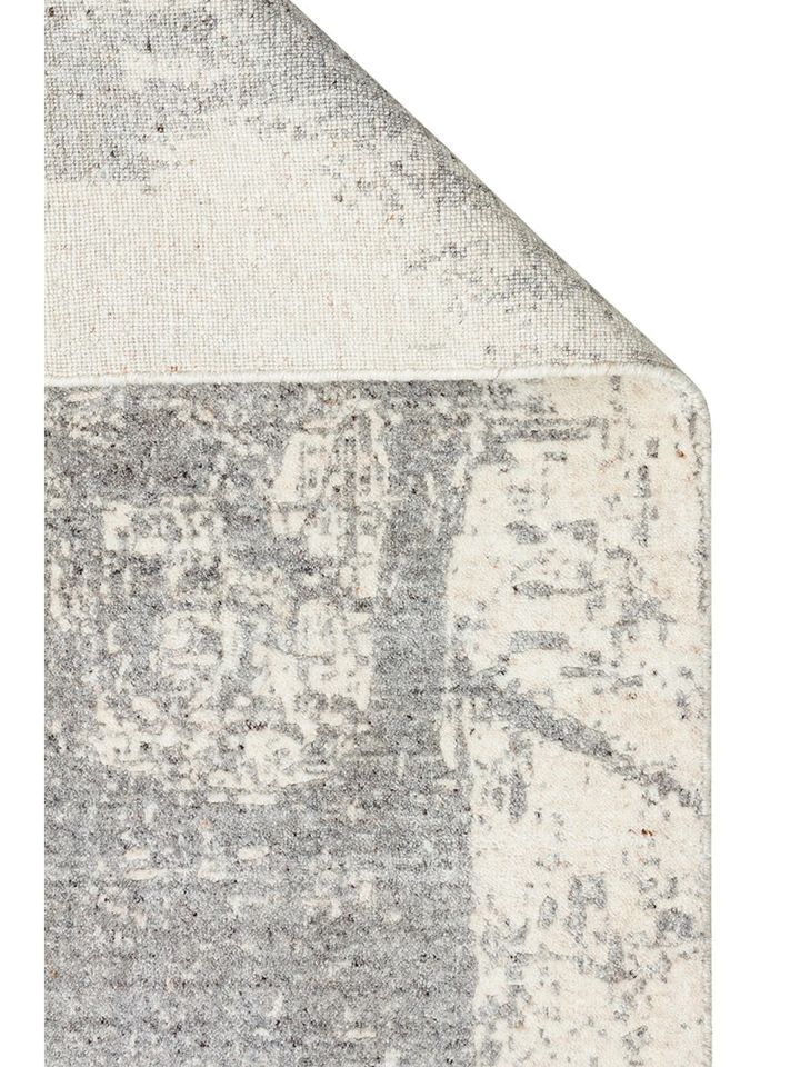 Laris Serisi Yün Viskon ve Pamuk Harmanlı İskandinav Tarzı Gri Renk El Dokuma Halı NX-3710