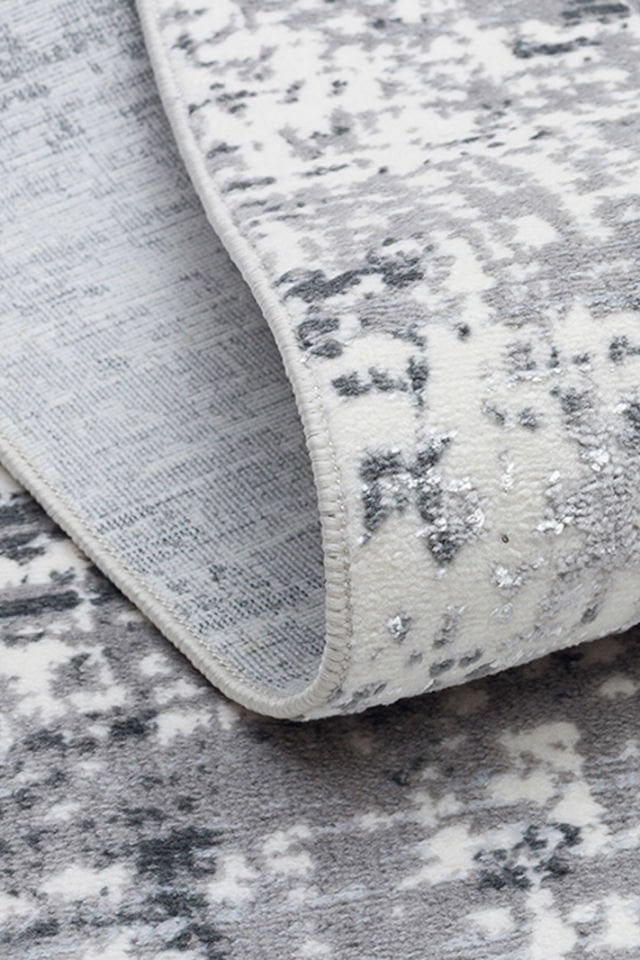 Joy Serisi Makinede Yıkanabilir Gri Renk Modern Makine Halısı EH-825