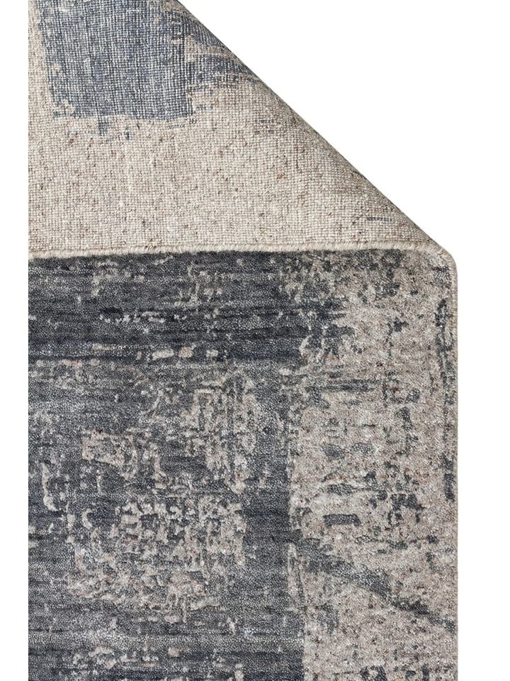 Laris Serisi Yün Viskon ve Pamuk Harmanlı İskandinav Tarzı Antrasit Renk El Dokuma Halı NX-3711