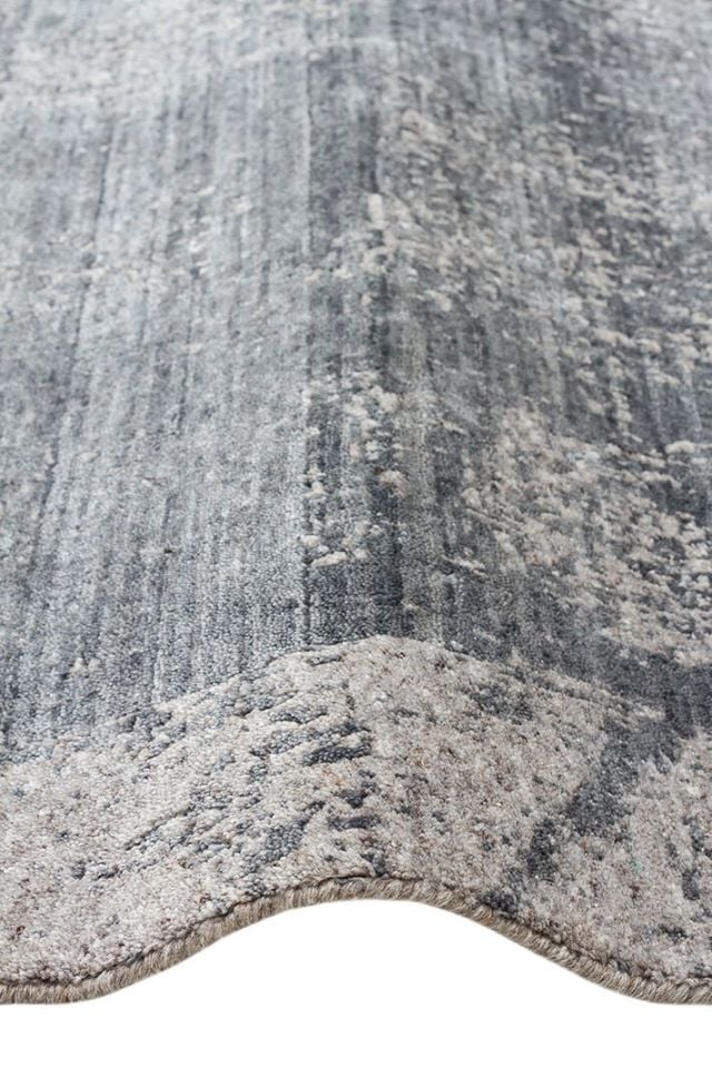 Laris Serisi Yün Viskon ve Pamuk Harmanlı İskandinav Tarzı Antrasit Renk El Dokuma Halı NX-3711
