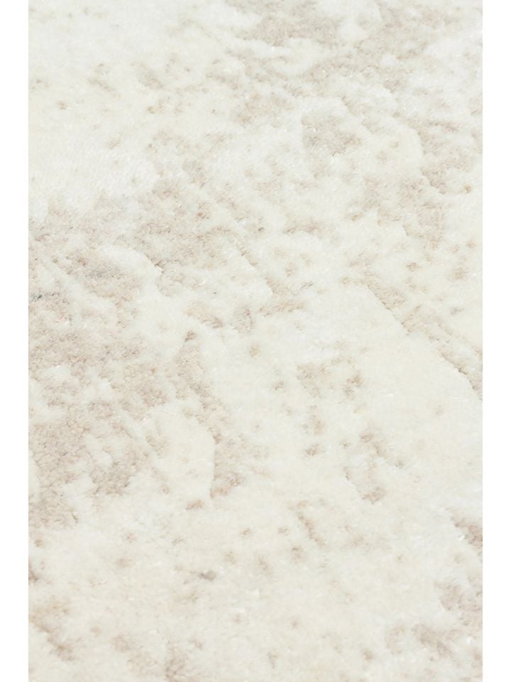 Laris Serisi Yün Viskon ve Pamuk Harmanlı İskandinav Tarzı Bej Renk El Dokuma Halı NX-3712