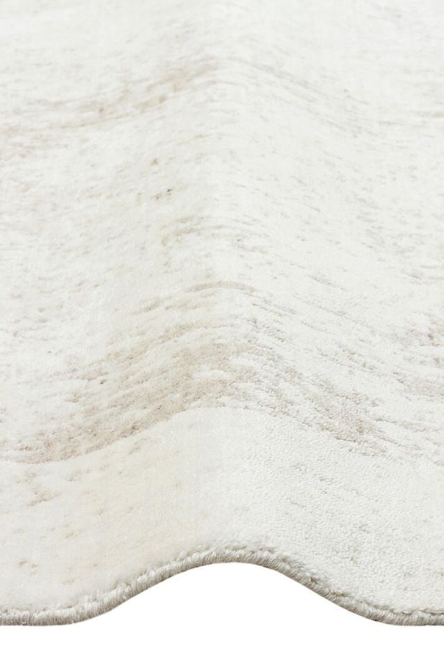 Laris Serisi Yün Viskon ve Pamuk Harmanlı İskandinav Tarzı Bej Renk El Dokuma Halı NX-3712