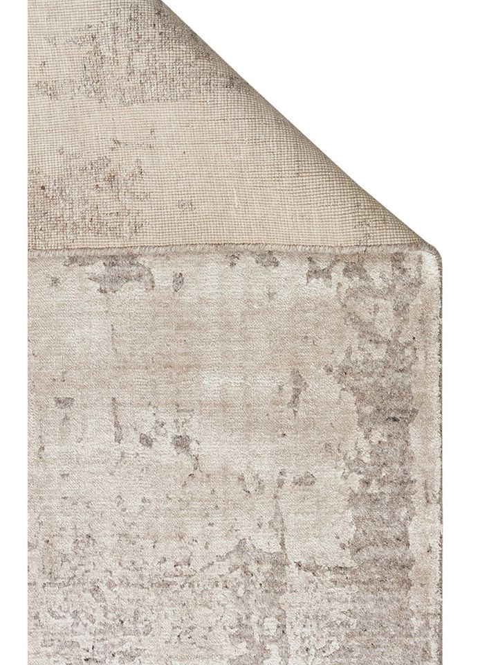 Laris Serisi Yün Viskon ve Pamuk Harmanlı İskandinav Tarzı Gri Renk El Dokuma Halı NX-3713