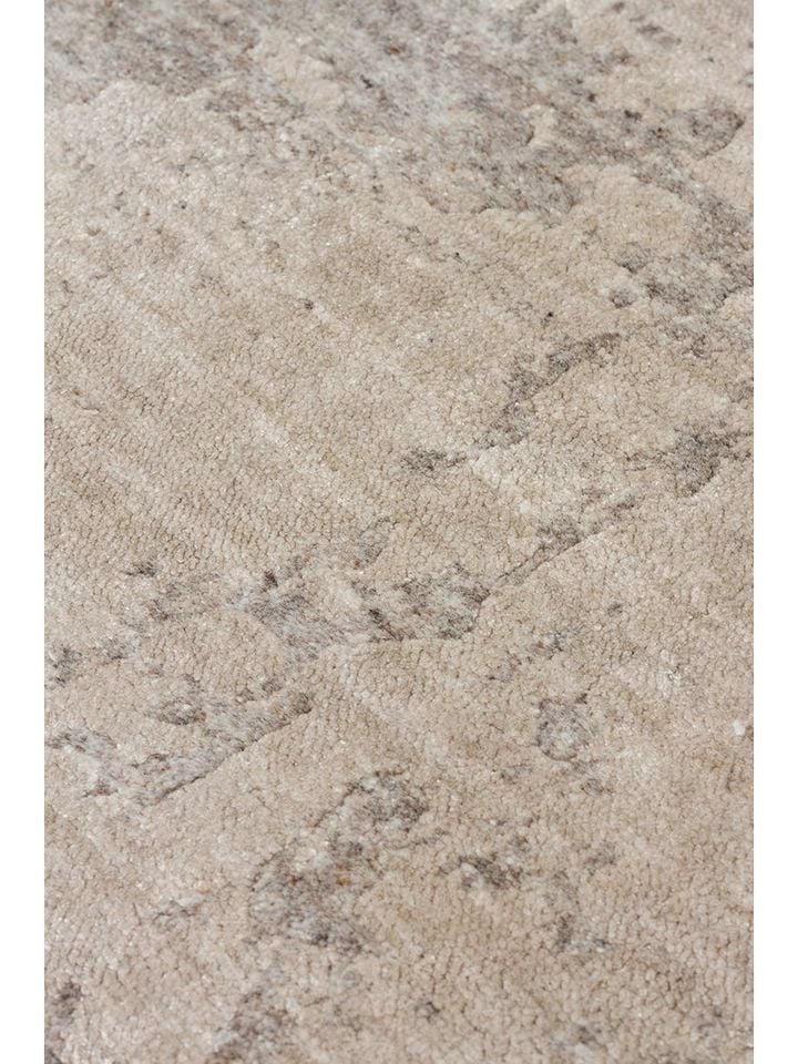 Laris Serisi Yün Viskon ve Pamuk Harmanlı İskandinav Tarzı Gri Renk El Dokuma Halı NX-3713