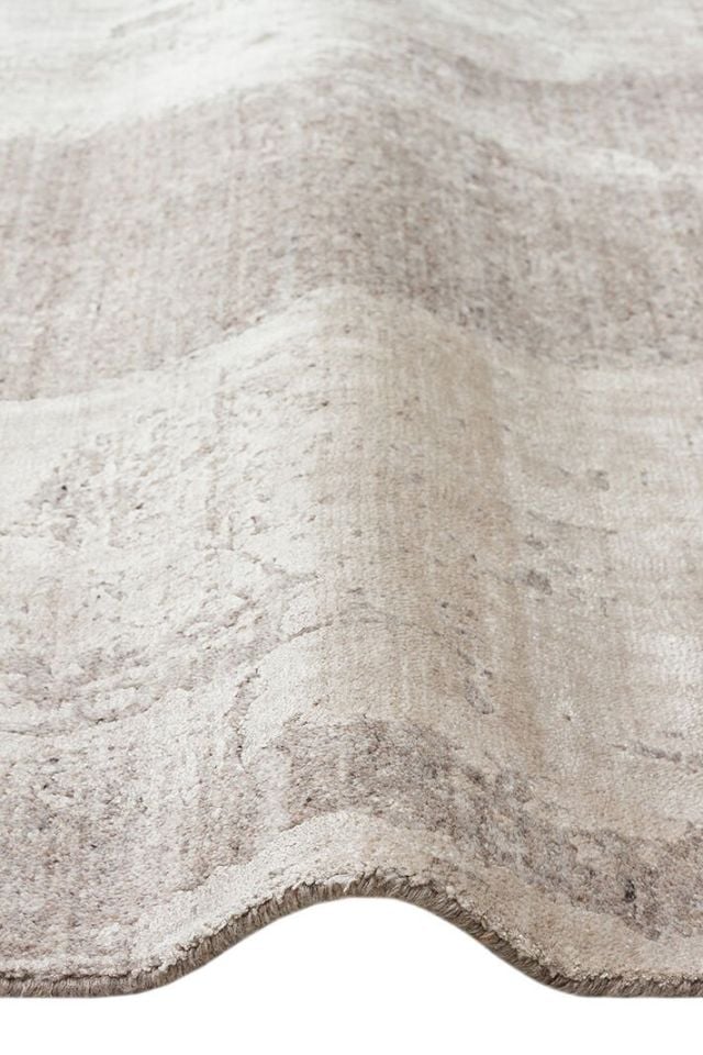 Laris Serisi Yün Viskon ve Pamuk Harmanlı İskandinav Tarzı Gri Renk El Dokuma Halı NX-3713