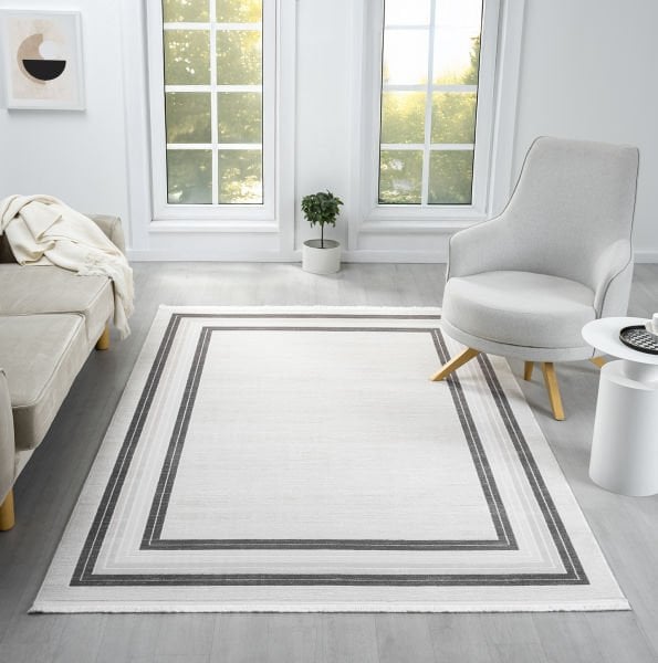 Verona Serisi Antrasit Renk Akrilik Makine Halısı SH-5113A