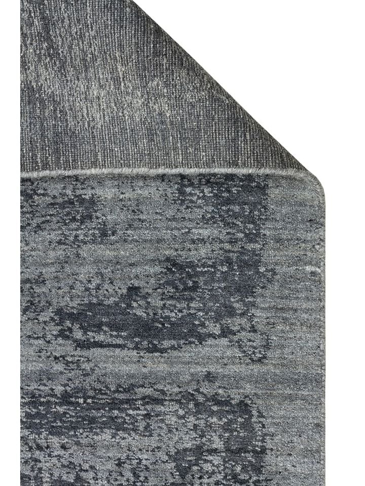 Laris Serisi Yün Viskon ve Pamuk Harmanlı İskandinav Tarzı Antrasit Renk El Dokuma Halı NX-3715
