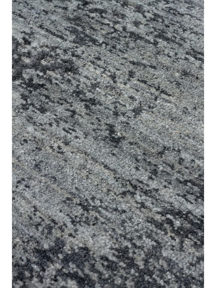 Laris Serisi Yün Viskon ve Pamuk Harmanlı İskandinav Tarzı Antrasit Renk El Dokuma Halı NX-3715