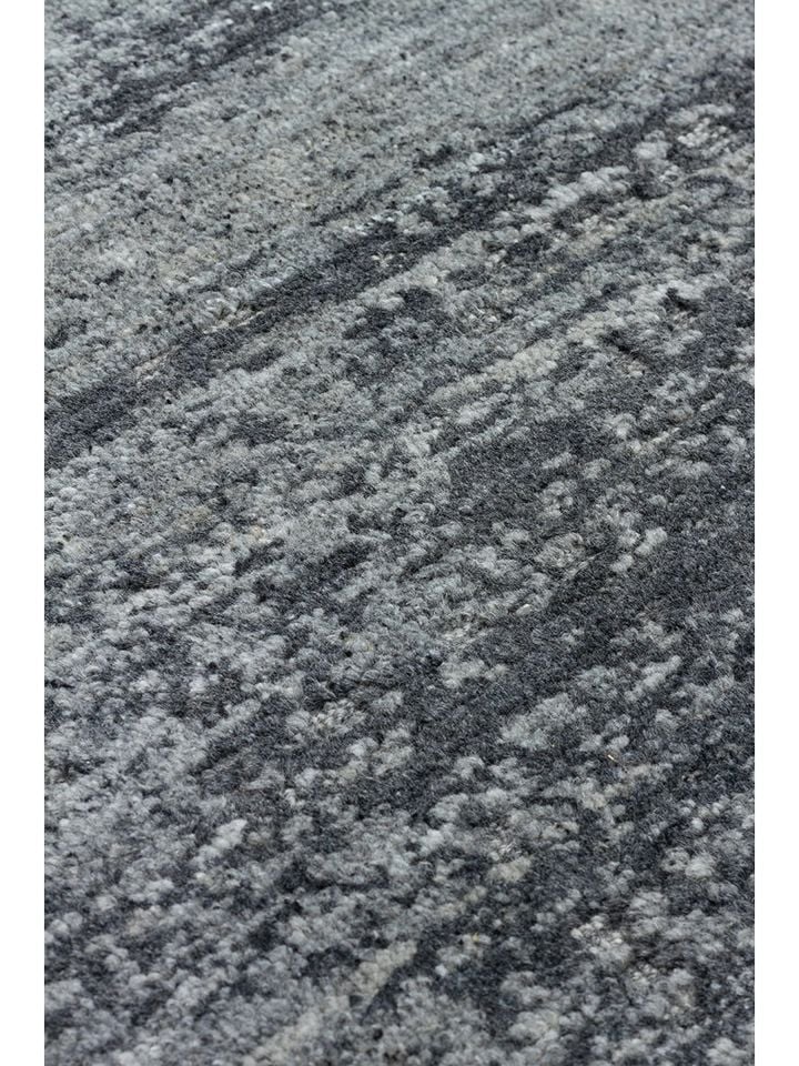 Laris Serisi Yün Viskon ve Pamuk Harmanlı İskandinav Tarzı Antrasit Renk El Dokuma Halı NX-3715