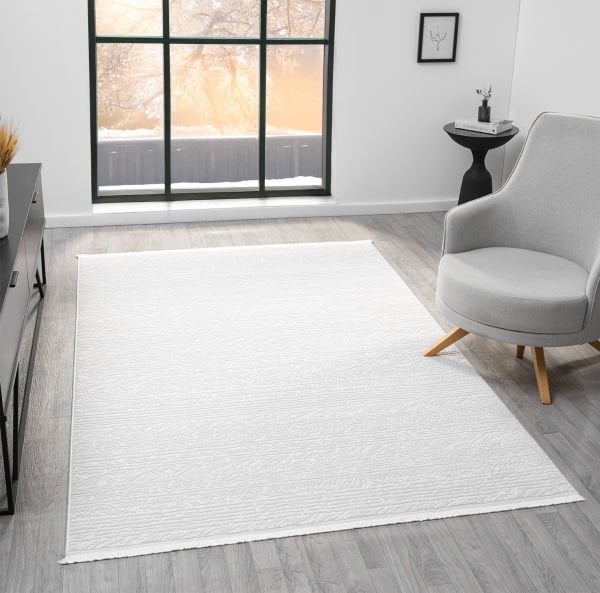 Verona Serisi Ekru Renk Akrilik Makine Halısı SH-5115K