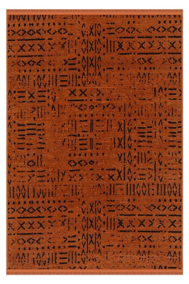 Mercan Serisi Kiremit Renk Makinede Yıkanabilir Kilim GH-8430