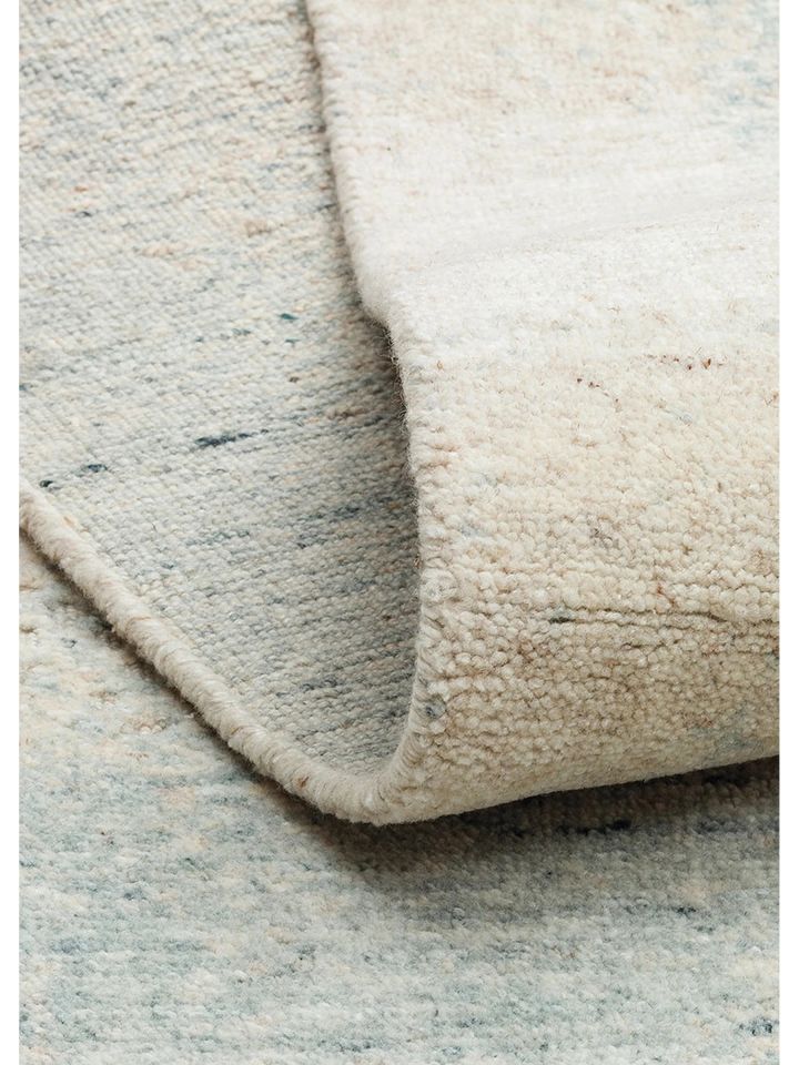 Laris Serisi Yün Viskon ve Pamuk Harmanlı İskandinav Tarzı Mavi Renk El Dokuma Halı NX-3716