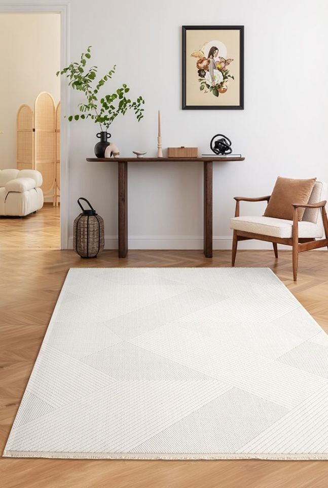 FIRSAT ÖLÇÜ 160x230 Ekru Renk Modern Halı